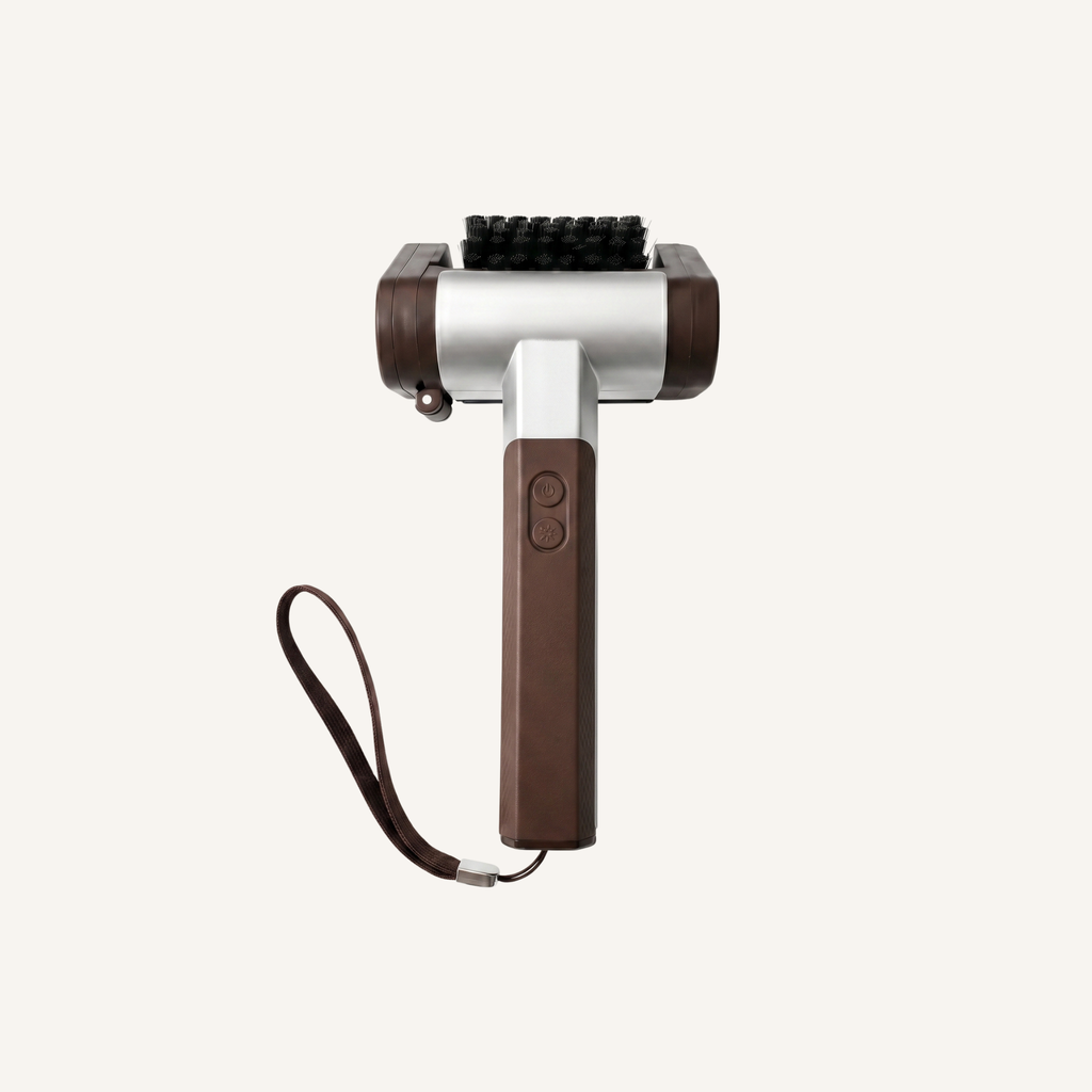 Grill Brush Pro gold brown electric grill cleaning brush front view